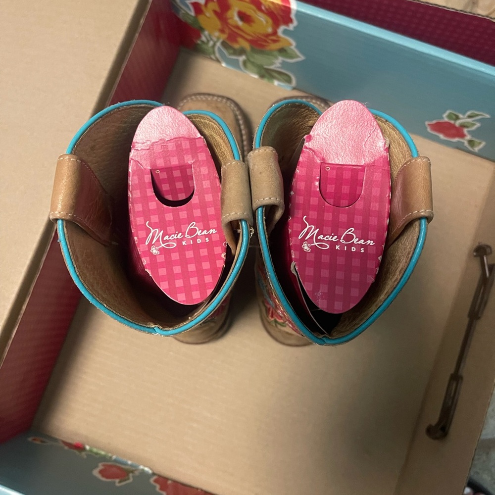 Macie Bean Brown and Pink Boots with Quilted Insoles